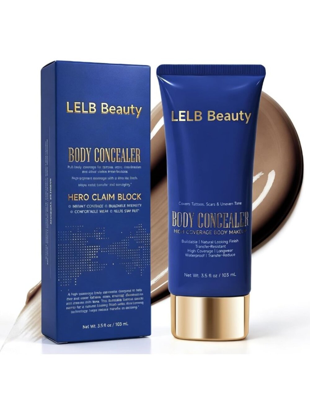 Waterproof Full Coverage Leg Makeup - Body Coverage Perfector, Bronze 3.5oz